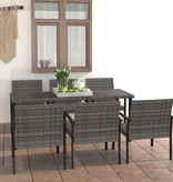 VidaXL 7-delige Tuinset poly rattan grijs