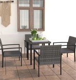 VidaXL 5-delige Tuinset poly rattan grijs