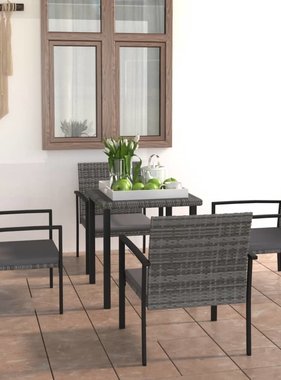 VidaXL 5-delige Tuinset poly rattan grijs
