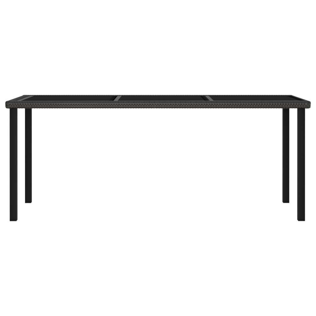 VidaXL 7-delige Tuinset poly rattan zwart