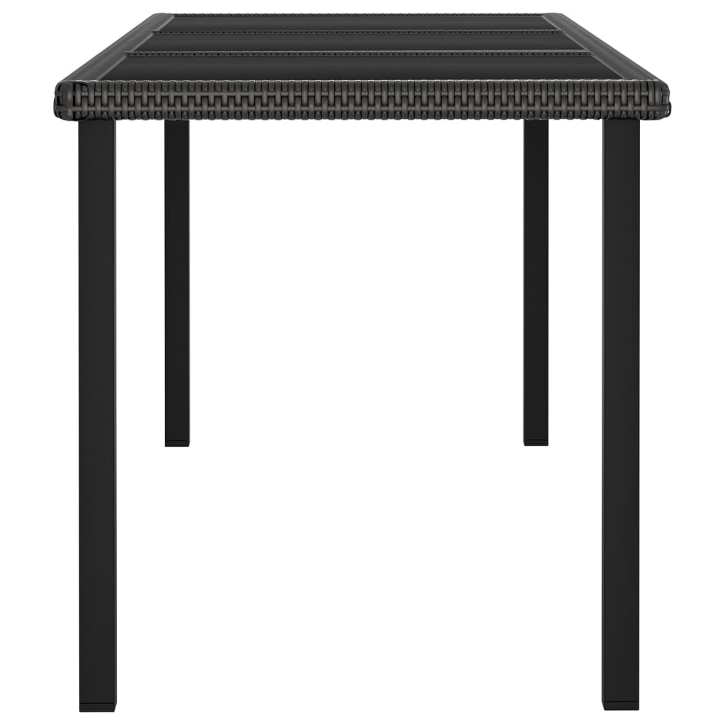 VidaXL 7-delige Tuinset poly rattan zwart