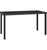 VidaXL 7-delige Tuinset poly rattan zwart