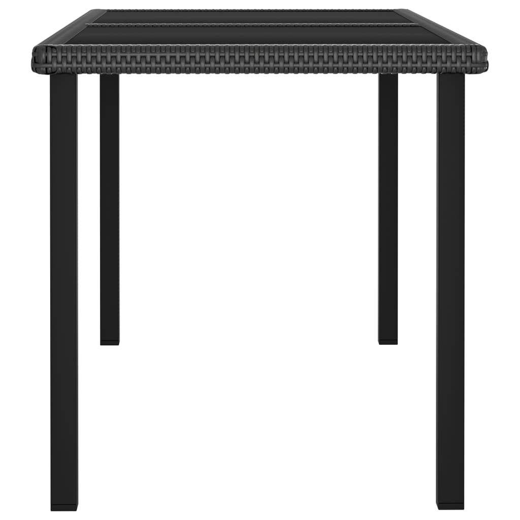 VidaXL 7-delige Tuinset poly rattan zwart