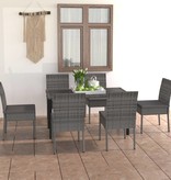 VidaXL 7-delige Tuinset poly rattan grijs