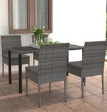 VidaXL 5-delige Tuinset poly rattan grijs