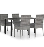 VidaXL 5-delige Tuinset poly rattan grijs
