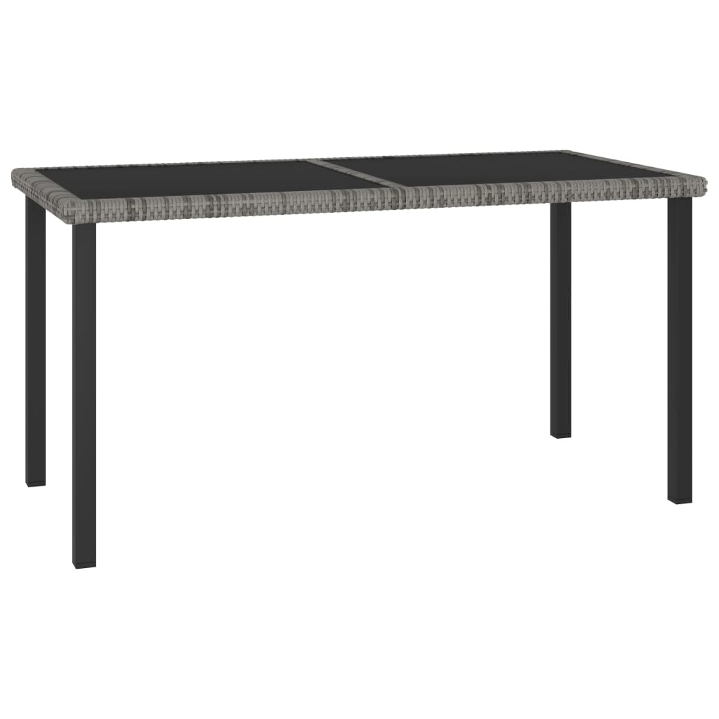 VidaXL 5-delige Tuinset poly rattan grijs