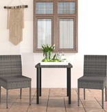 VidaXL 3-delige Tuinset poly rattan grijs