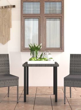 VidaXL 3-delige Tuinset poly rattan grijs