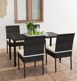 VidaXL 5-delige Tuinset poly rattan zwart