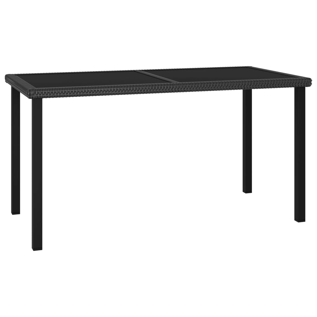 VidaXL 5-delige Tuinset poly rattan zwart
