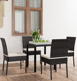 VidaXL 5-delige Tuinset poly rattan zwart