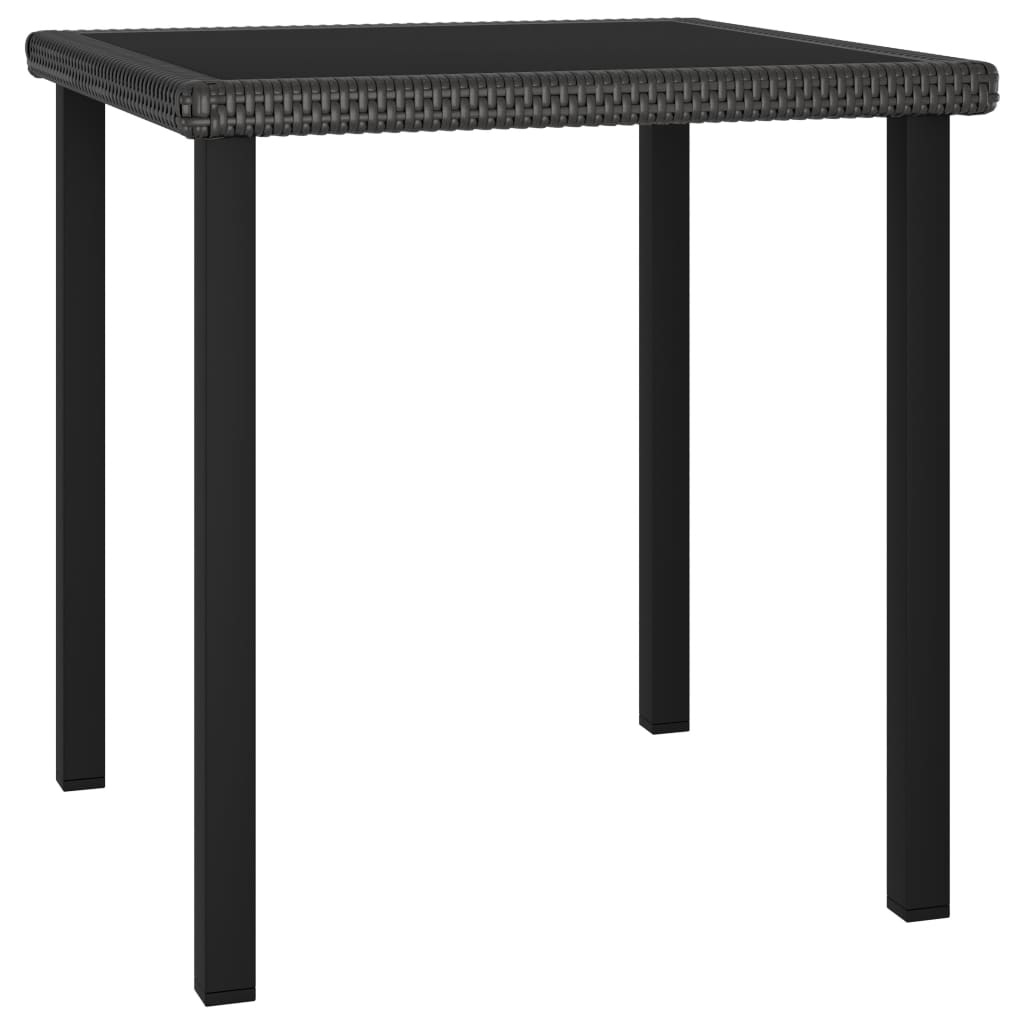 VidaXL 3-delige Tuinset poly rattan zwart