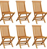 VidaXL Tuinstoelen 6 st met antracietkleurige kussens massief teakhoutt
