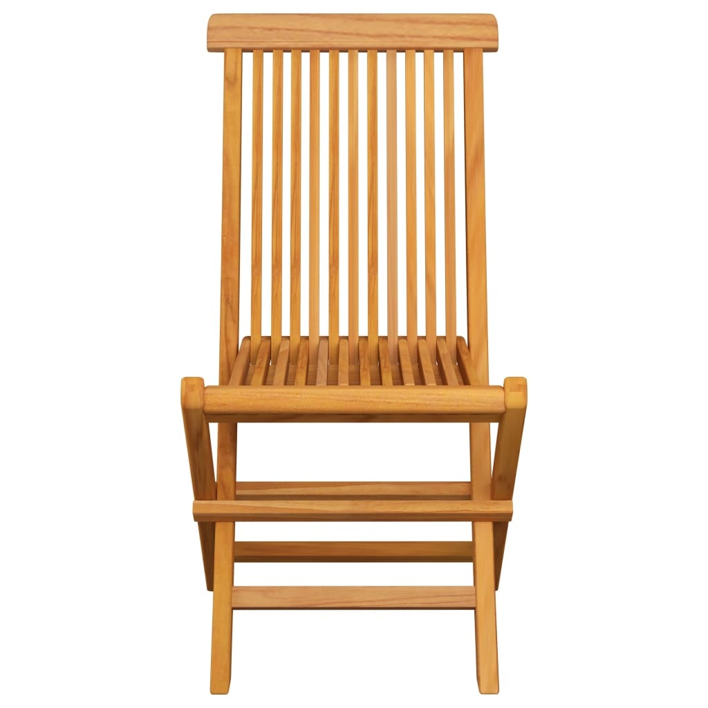 VidaXL Tuinstoelen met groene kussens 6 st massief teakhout