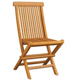 VidaXL Tuinstoelen met blauwe kussens 6 st massief teakhout