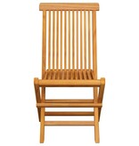 VidaXL Tuinstoelen met blauwe kussens 6 st massief teakhout