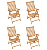 VidaXL Tuinstoelen 4 st met taupekleurige kussens massief teakhout