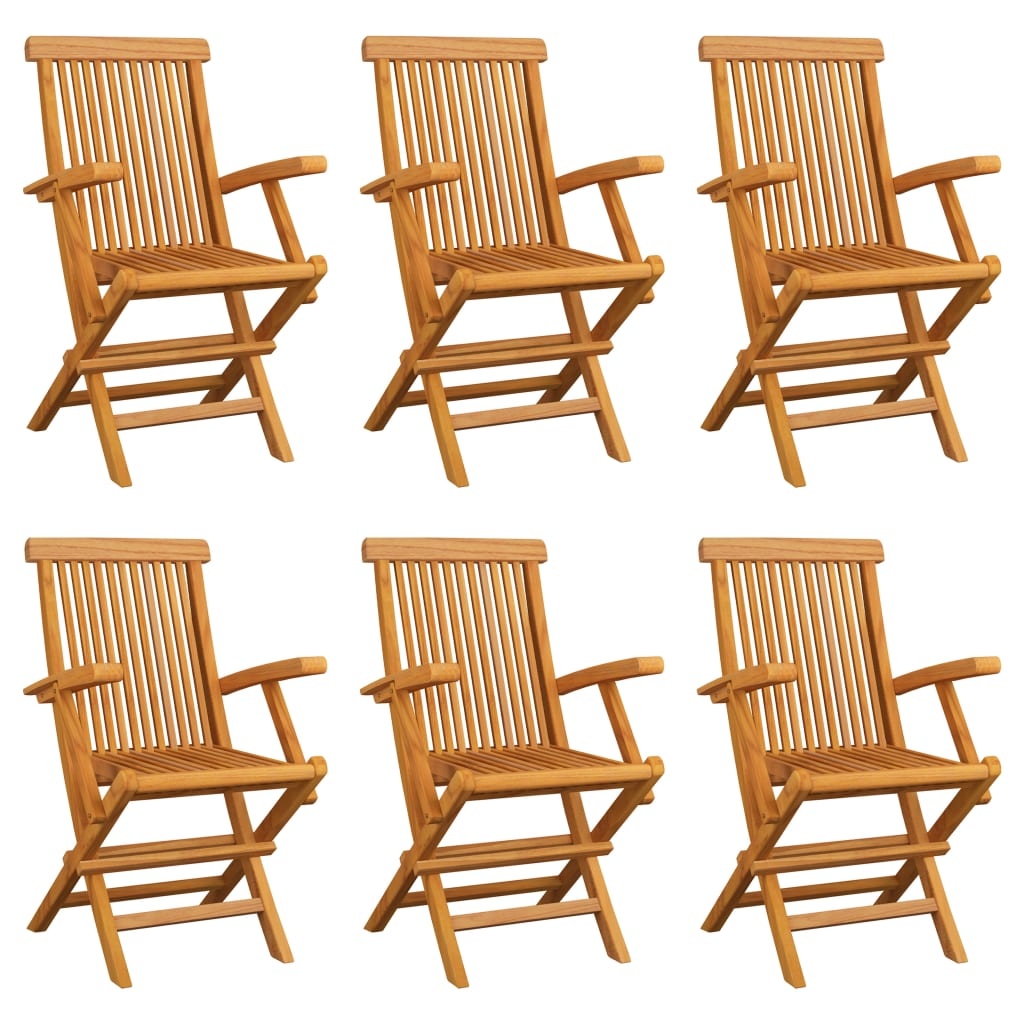 VidaXL Tuinstoelen inklapbaar 6 st massief teakhout