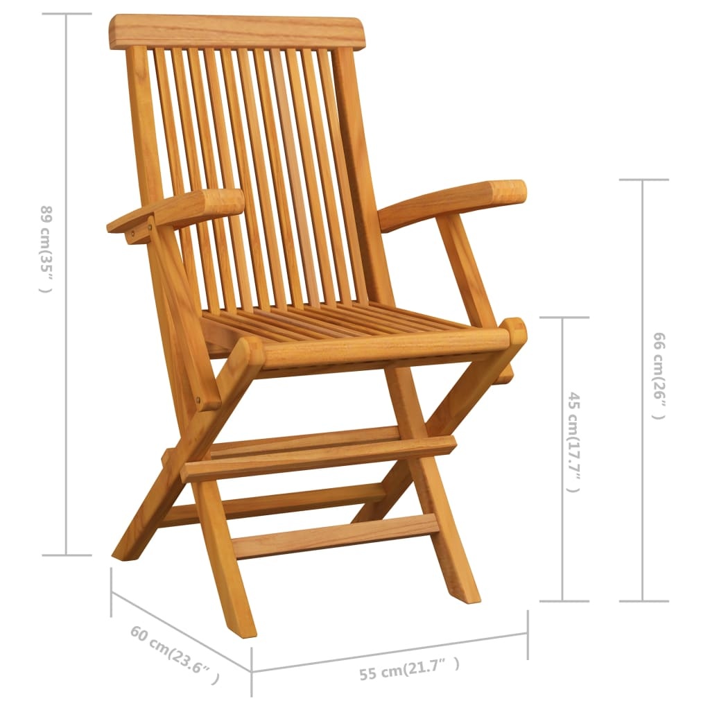 VidaXL Tuinstoelen inklapbaar 6 st massief teakhout