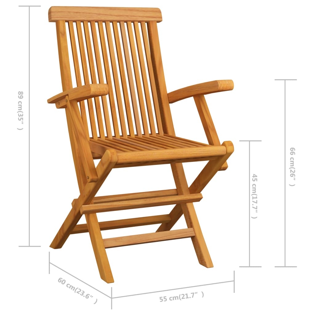 vidaXL Tuinstoelen inklapbaar 6 st massief teakhout