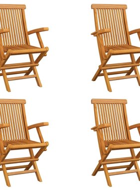 VidaXL Tuinstoelen inklapbaar 4 st massief teakhout