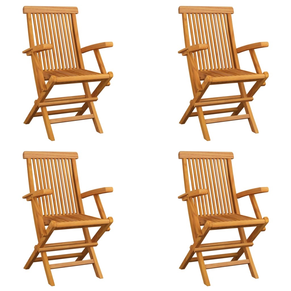 VidaXL Tuinstoelen inklapbaar 4 st massief teakhout