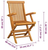 VidaXL Tuinstoelen inklapbaar 4 st massief teakhout