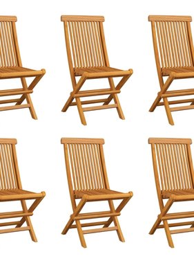 VidaXL Tuinstoelen inklapbaar 6 st massief teakhout