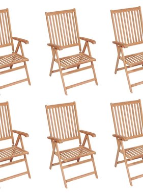 VidaXL Tuinstoelen verstelbaar 6 st massief teakhout