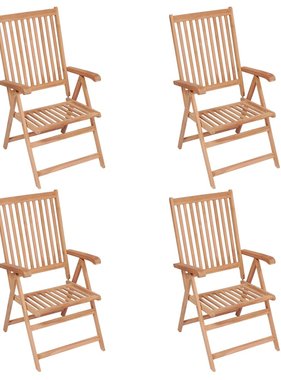 VidaXL Tuinstoelen verstelbaar 4 st massief teakhout