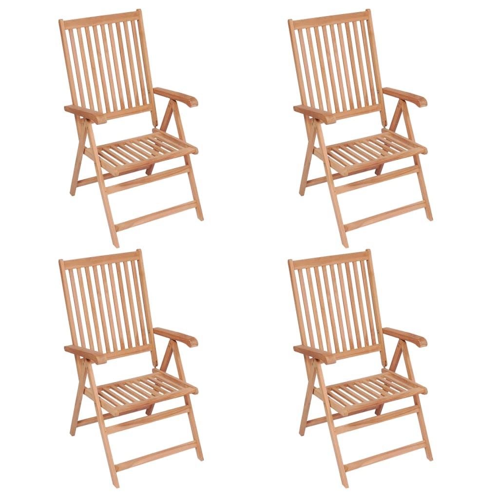 VidaXL Tuinstoelen verstelbaar 4 st massief teakhout
