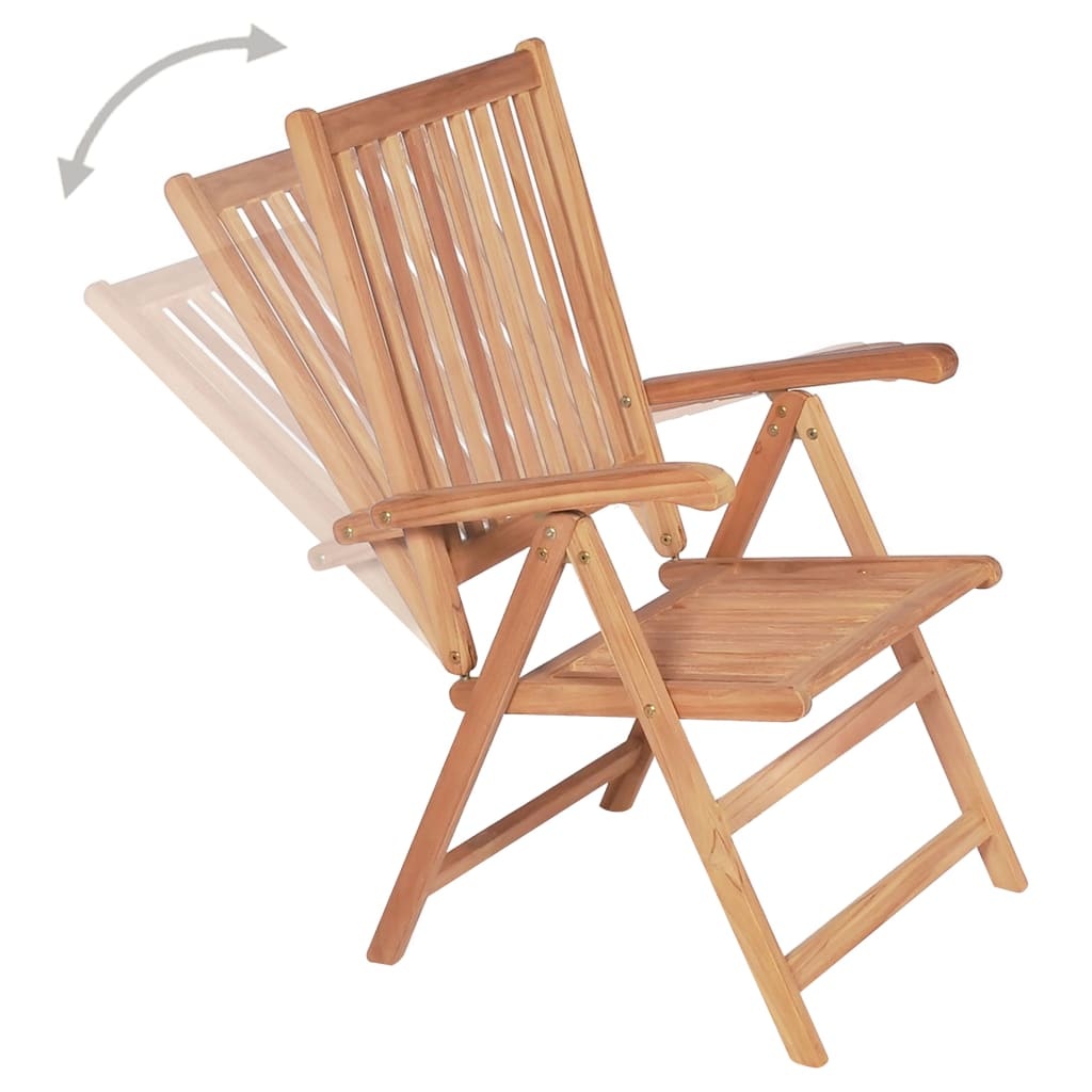 VidaXL Tuinstoelen verstelbaar 4 st massief teakhout