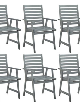 VidaXL Tuinstoelen 6 st massief acaciahout grijs