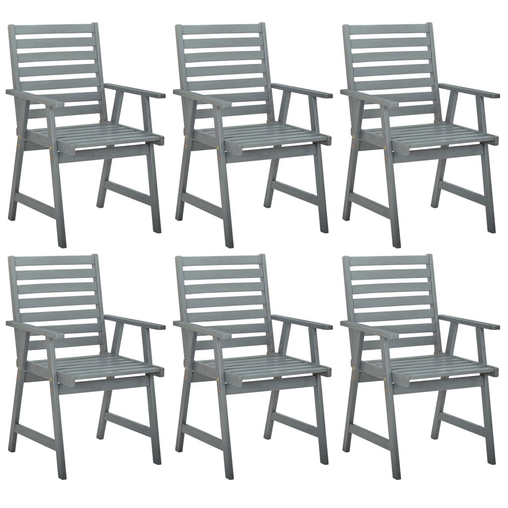 VidaXL Tuinstoelen 6 st massief acaciahout grijs