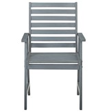 VidaXL Tuinstoelen 6 st massief acaciahout grijs