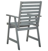 VidaXL Tuinstoelen 6 st massief acaciahout grijs