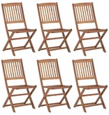 VidaXL Tuinstoelen inklapbaar 6 st massief acaciahout