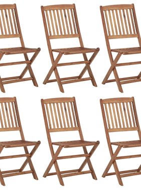 VidaXL Tuinstoelen inklapbaar 6 st massief acaciahout