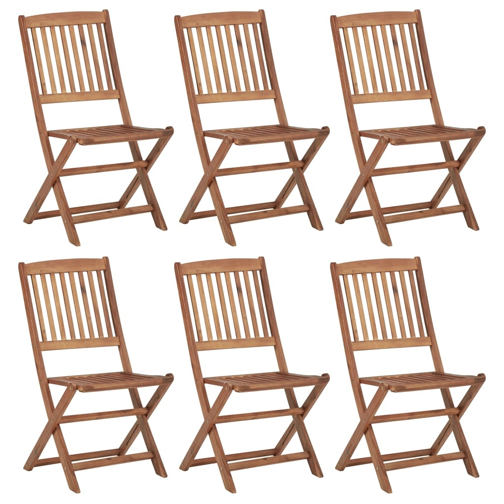VidaXL Tuinstoelen inklapbaar 6 st massief acaciahout