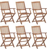 VidaXL Tuinstoelen inklapbaar 6 st massief acaciahout
