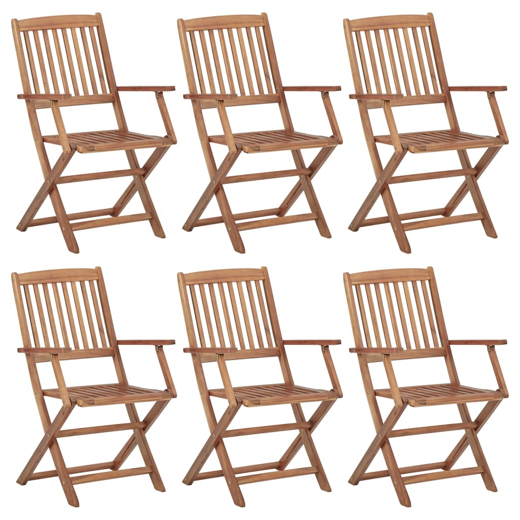 VidaXL Tuinstoelen inklapbaar 6 st massief acaciahout