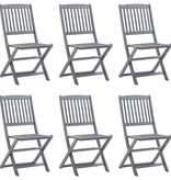 VidaXL Tuinstoelen inklapbaar 6 st massief acaciahout