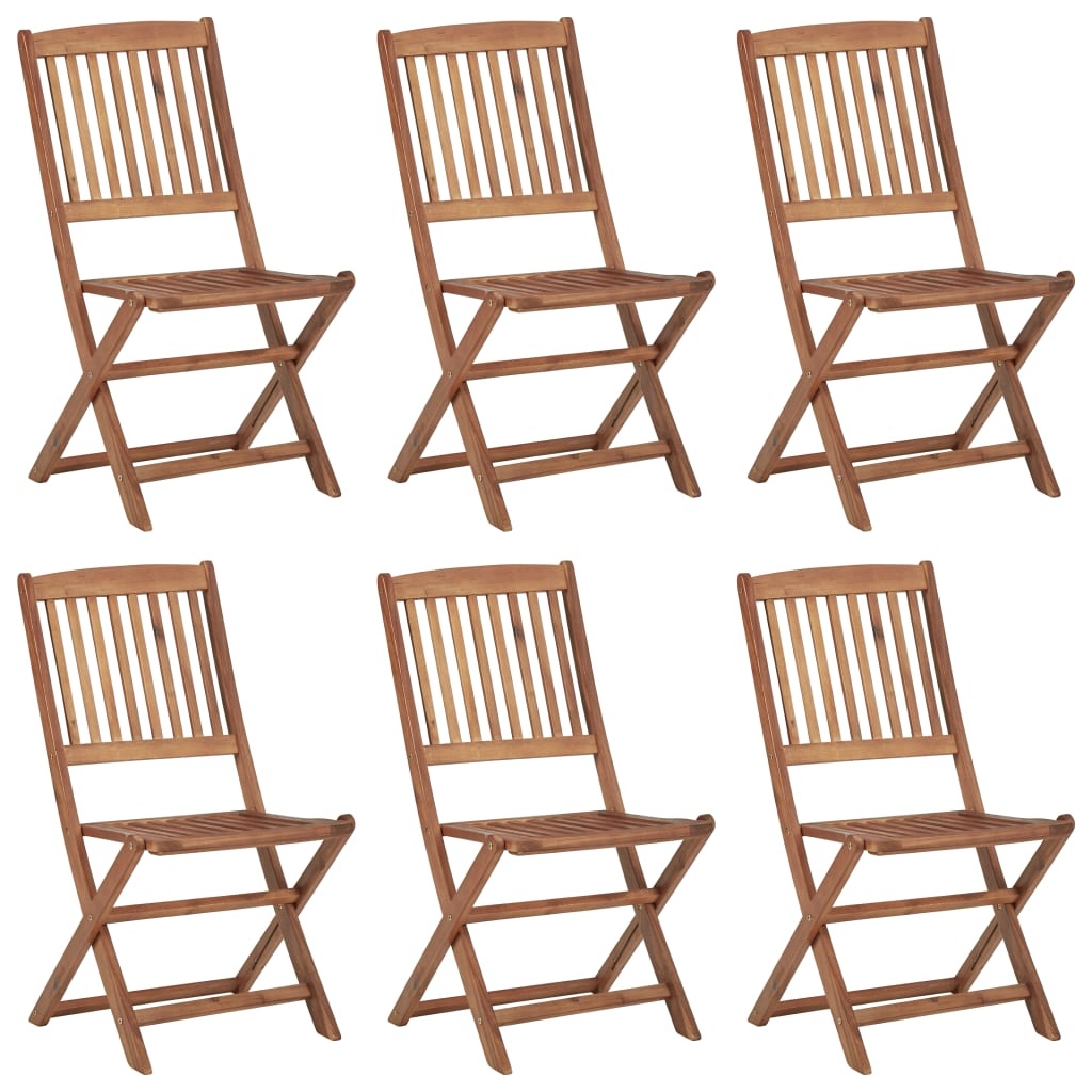 VidaXL Tuinstoelen inklapbaar 6 st met kussens massief acaciahout