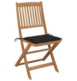 VidaXL Tuinstoelen inklapbaar 6 st met kussens massief acaciahout