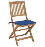 VidaXL Tuinstoelen inklapbaar 6 st met kussens massief acaciahout