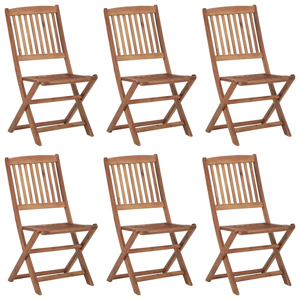 VidaXL Tuinstoelen inklapbaar 6 st met kussens massief acaciahout