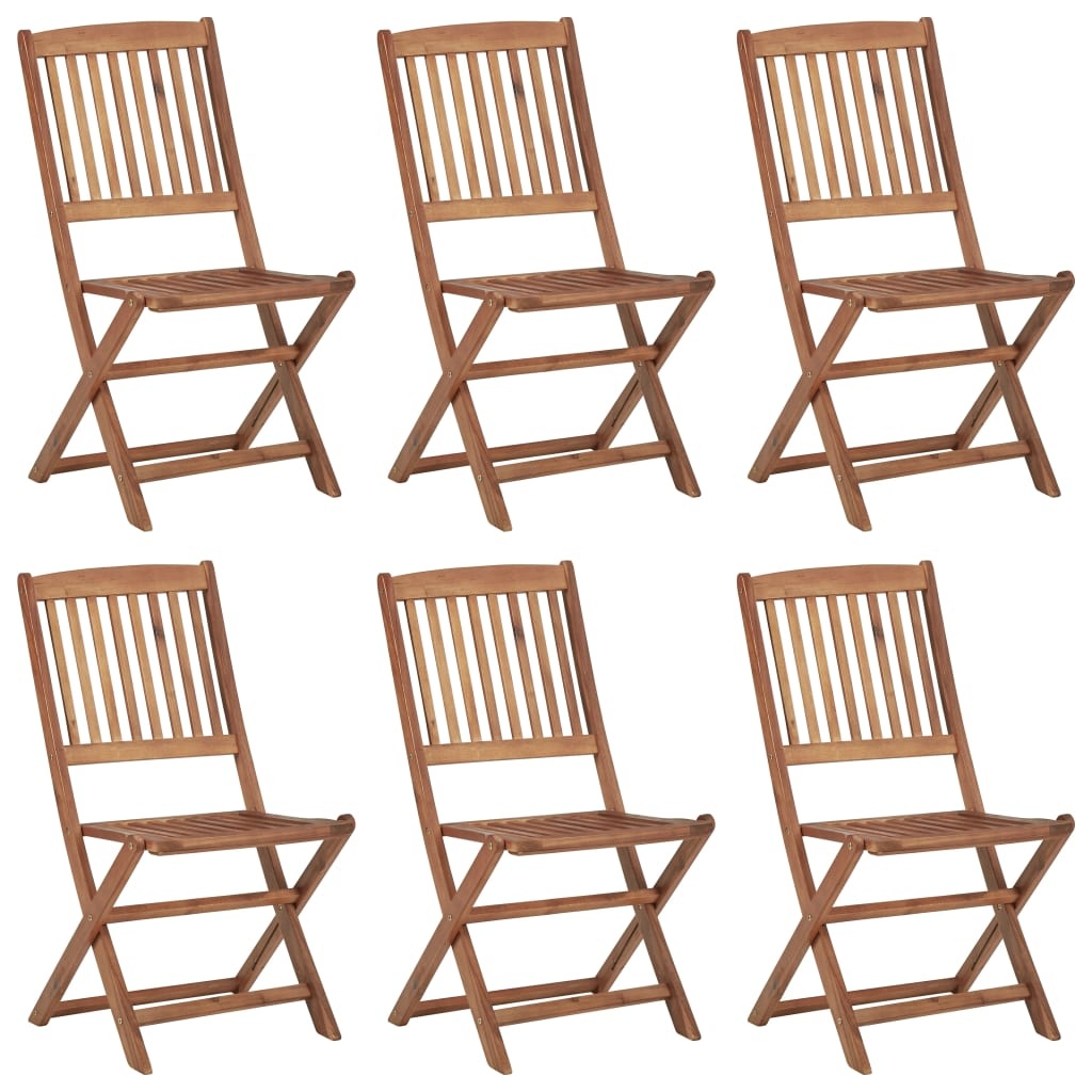 VidaXL Tuinstoelen inklapbaar 6 st met kussens massief acaciahout