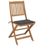 VidaXL Tuinstoelen inklapbaar 6 st met kussens massief acaciahout