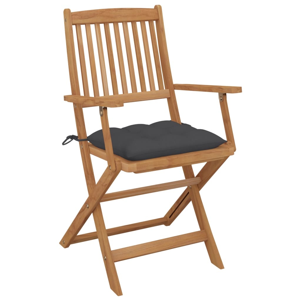 VidaXL Tuinstoelen 6 st inklapbaar met kussens massief acaciahout